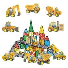 Woopie Magnetic Building Blocks Set with Construction Vehicles