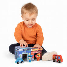 Stacking Tower City Pyramid Sorter with Figures and Vehicles 18 Pieces