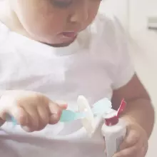 Haakaa 360° Silicone Toothbrush  Art.BHK075-LA Lilac  first silicone toothbrush