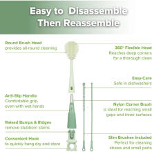 Haakaa 5-in-1 Cleaning Brush Set Art.BHK177-SG Silicone brush for bottles and nipples