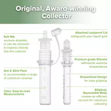 Haakaa Colostrum Essentials Pack Art.MHK208 Colostrum Essentials Pack - 4ml Collector (6pcs) + 750ml Steriliser Bag + Ice Brick