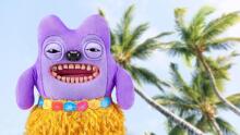 Fuggler Vacay Vibes – plīša rotaļlieta (Greedy Grinner, violeta)