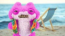 Fuggler Vacay Vibes by ZURU Funny Ugly Monster Plush Collectible Toy - Sketchy Squirrel - pink, kids soft toy