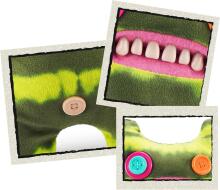 Fuggler Laboratory Misfits by ZURU Funny Ugly Monster Plush Collectible Toy - Indecisive Monster - green and yellow, kids soft toy