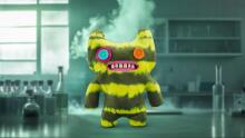 Fuggler Laboratory Misfits by ZURU Funny Ugly Monster Plush Collectible Toy - Indecisive Monster - green and yellow, kids soft toy