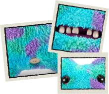 Fuggler Laboratory Misfits by ZURU Funny Ugly Monster Plush Collectible Toy - MC Goo - blue and purple, kids soft toy