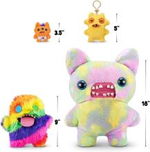 Fuggler Laboratory Misfits by ZURU Funny Ugly Monster Plush Collectible Toy - Oogah Boogah - rainbow coloured, kids soft toy