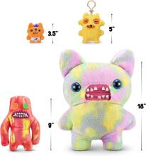 Fuggler Laboratory Misfits by ZURU Funny Ugly Monster Plush Collectible Toy - Sasquoosh - red and yellow, kids soft toy