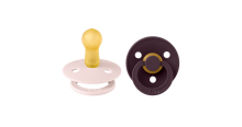 Bibs Studio Colour Round Art.263667 Petal/Plum Pacifier, 100% natural  6-18  (2pcs)