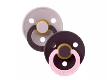 Bibs Studio Colour Round Fusion Art.263669 Dusky Lilac Plum Mix Pacifier, 100% natural  6-18  (2pcs)