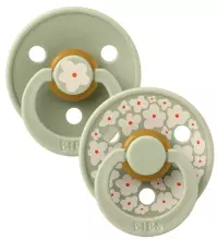 Bibs Studio Colour Round Fusion Art.263672 Jasmine Sage Mix Pacifier, 100% natural  6-18  (2pcs)