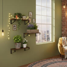 Wall Plant Stand 3 Hanging Shelves for Flowers Decorations Loft ModernHome
