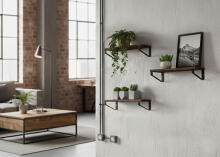 Wall Plant Stand 3 Hanging Shelves for Flowers Decorations Loft ModernHome