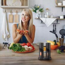 Electric Salt and Pepper Grinder Set Rechargeable USB 2 Pieces Adjustable Grinding with Light