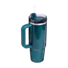 Thermos mug with straw The Quencher H2.0 Fluted Tumbler 1.18L glossy teal