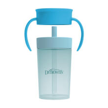 Dr. Brown's TC01045 Set "From Straw Cup to 360° Cup Drinking Like from a Glass" 300 ml Blue