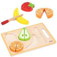 VIGA Wooden Educational Puzzle Montessori Fruit Cutting