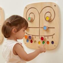 VIGA Wooden Sensory Manipulation Board Touch and Match