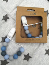 BABY 01432 Silicone Pacifier Clip BLUE