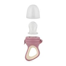 PETITE&MARS 581798 Silicone Fruit Feeder Teether for Infants Fruzi Rose Sand 6 m+