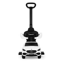 Mercedes C CLASS ride-on push car, interactive steering wheel, handle, white