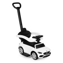 Mercedes C CLASS ride-on push car, interactive steering wheel, handle, white