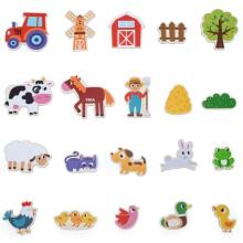 VIGA Magnetic Farm Friends 20 pcs. Magnets – Creative Play with Farm Animals
