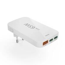 Hama 00201976 Flat Charger 220V With 2xUSB-C/USB-A  65W White