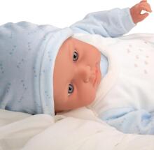 Arias baby doll with sound effect, dressed in blue, 42 cm