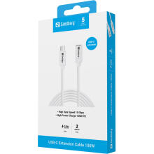 Sandberg 136-55 USB-C>C M-F USB 3.1 100W, 2M