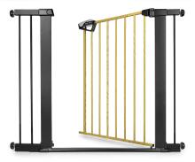 MILLY MALLY 6578 Safety Gate - Stair Barrier with Guardy 104 Extension Black Natural