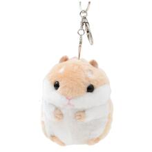 Plush Hamster Mascot Keychain Beige 10cm