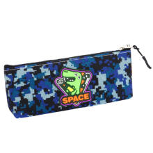 Pencil Case Space Dinosaur Pixels Blue 20x8cm