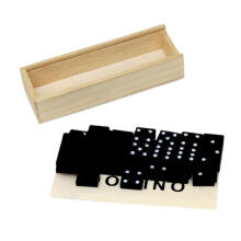 Ģimenes loģikas spēle Domino 32 koka flīzes melnā krāsā