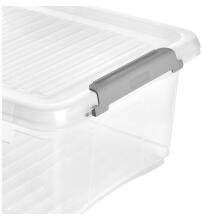 Kaste ar vāku clipbox Leonie 28,5x18,5x10,5cm 3,7L caurspīdīga 