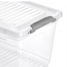 Kaste ar vāku clipbox Leonie 28,5x18,5x16cm 5,4L caurspīdīga 