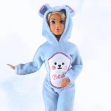 WOOPIE ROYAL Dolls in Blue Bear Jumpsuits Set of 2