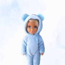WOOPIE ROYAL Dolls in Blue Bear Jumpsuits Set of 2
