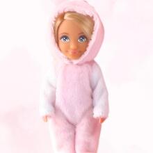 WOOPIE ROYAL Dolls in Pink Bunny Jumpsuits Set of 2