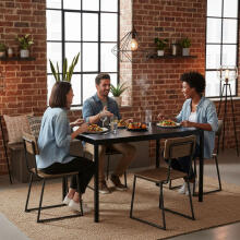 Table for Kitchen Dining Room for 4-5 People Computer Desk 120x60 cm Black ModernHome