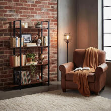 Loft Industrial Shelf for Living Room Office 4 Shelves Metal Frame ModernHome
