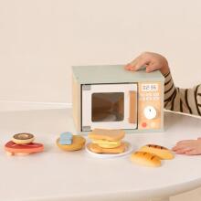 TOOKY TOY Wooden Microwave Kitchen Set of Food Products