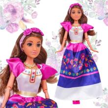 WOOPIE ROYAL lelle Pasaules sievietes Līlija Meksikas tradicionālā tērpā ar ziedu rakstu