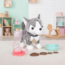 Interactive Leash Puppy Husky Walks and Wags Tail with Melodies