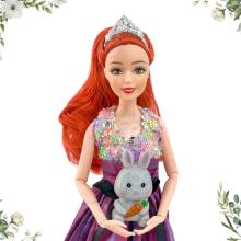 WOOPIE ROYAL Leļļu Emi Stila Modes 32 cm - Stilīga princese rozā kleitā + aksesuāri
