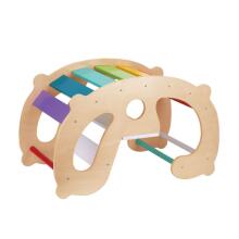 WOOPIE GREEN Koka Varavīksnes Šūpuļkrēsls un Tilts 2in1 Montessori FSC
