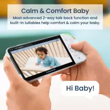 Babysense Video Baby Monitor Max View Pro Art.268712 Video Baby Monitor with 3 Cameras, Non Wifi, Split Screen, Night Light & Sound Machine