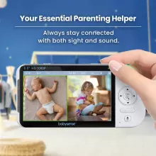 Babysense Video Baby Monitor Max View Pro Art.268721 Video Baby Monitor with 2 Cameras, Non Wifi, Split Screen, Night Light & Sound Machine