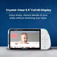 Babysense Video Baby Monitor Max View Pro Art.268721 Video Baby Monitor with 2 Cameras, Non Wifi, Split Screen, Night Light & Sound Machine