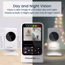 Babysense Compact Video Baby Monitor with 2 Cameras Art.V24R-2 Video-aukle ar LCD displeju ar 2 kamerām